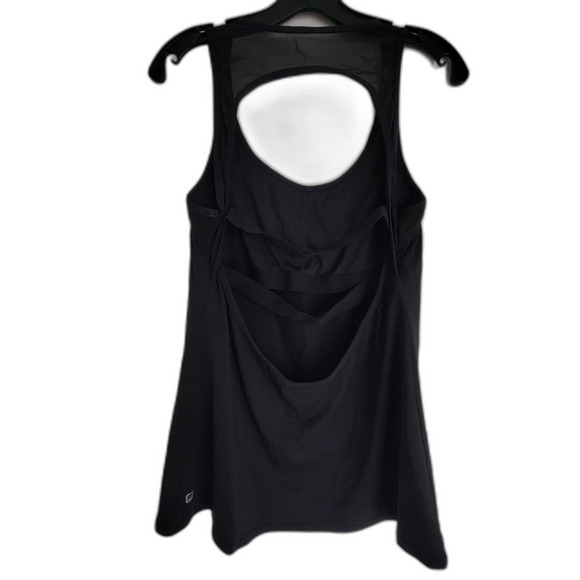 Fabletics Black Mesh Cut Out Back Elastic Band Workout Tank Top - Picture 3 of 10